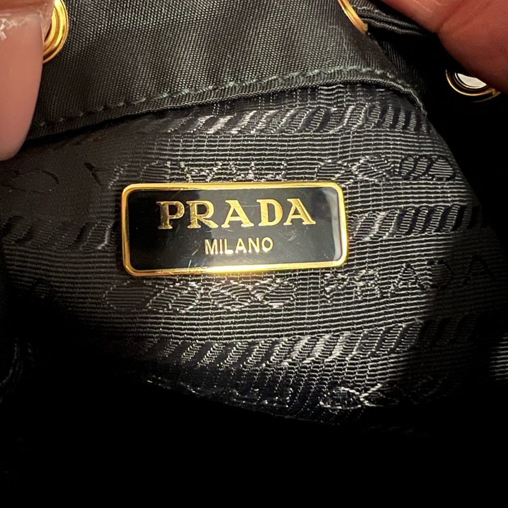 Prada Black Nylon Bucket Bag with Gold hardware - Picture 12 of 13